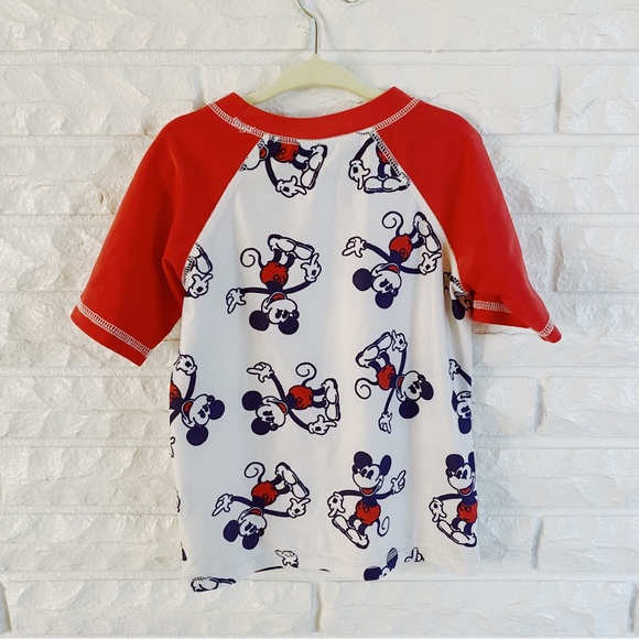 Junk Food Short Sleeve Mickey Mouse Swim Top Size 5t - Picture 4 of 5